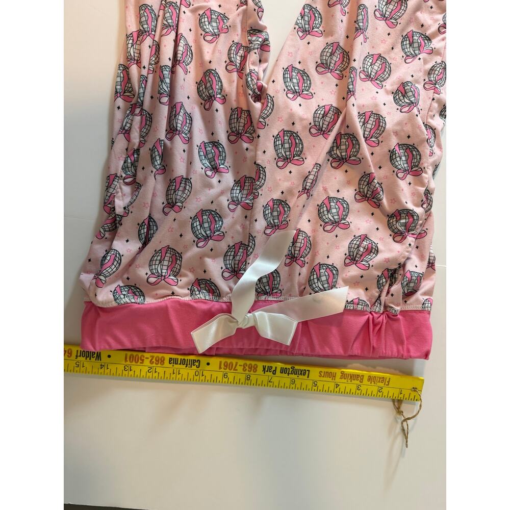 Just Being Jordan Size L Pajamas Disco Ball Pink Stretchy Sleep - Picture 3 of 4